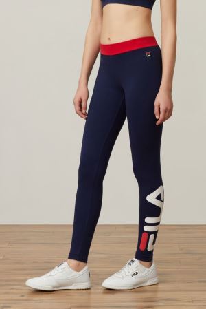 FILA Imelda Tight Tights Red / White,Womens Clothing | CA.HDXMAT198